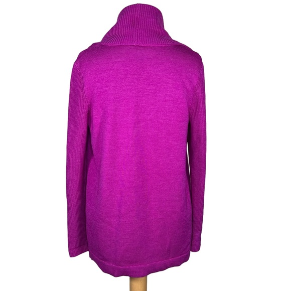 Lauren Ralph Lauren 100% Merino Wool Open Front Cardigan With Shawl Collar Small - Picture 3 of 9